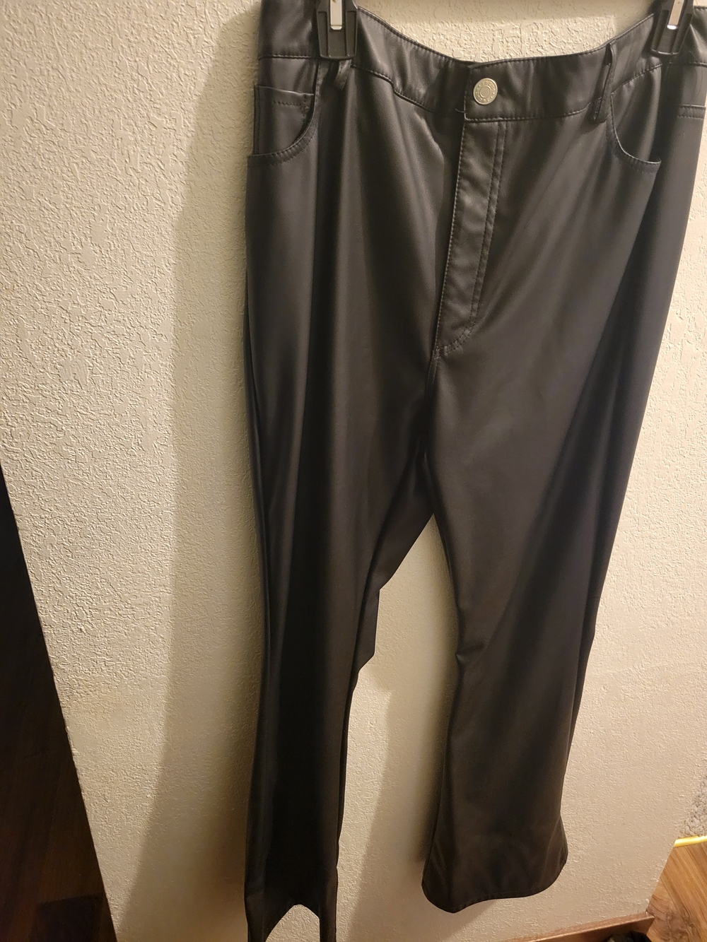 refuge Black Faux Leather Pants